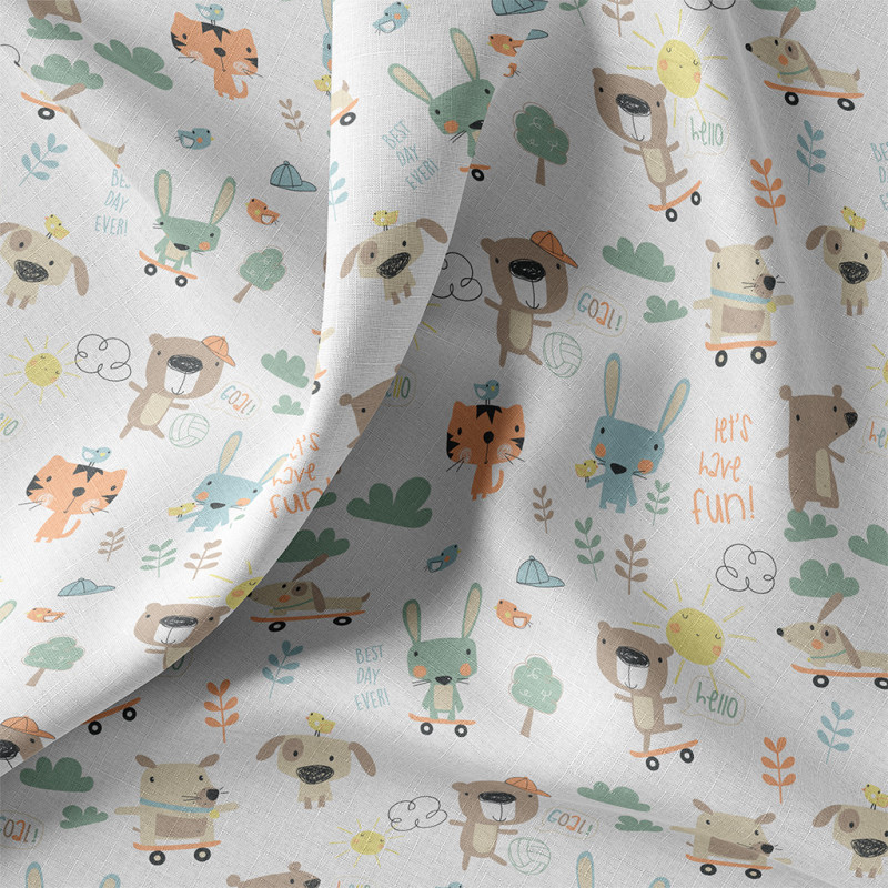Printed Cotton BESTDAY White / Green
